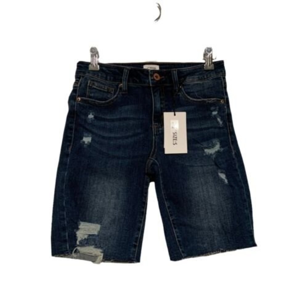 A2 Womens Jeans By S.A. Jeans Shorts NWT Size S Distressed Dark Wash Pockets
